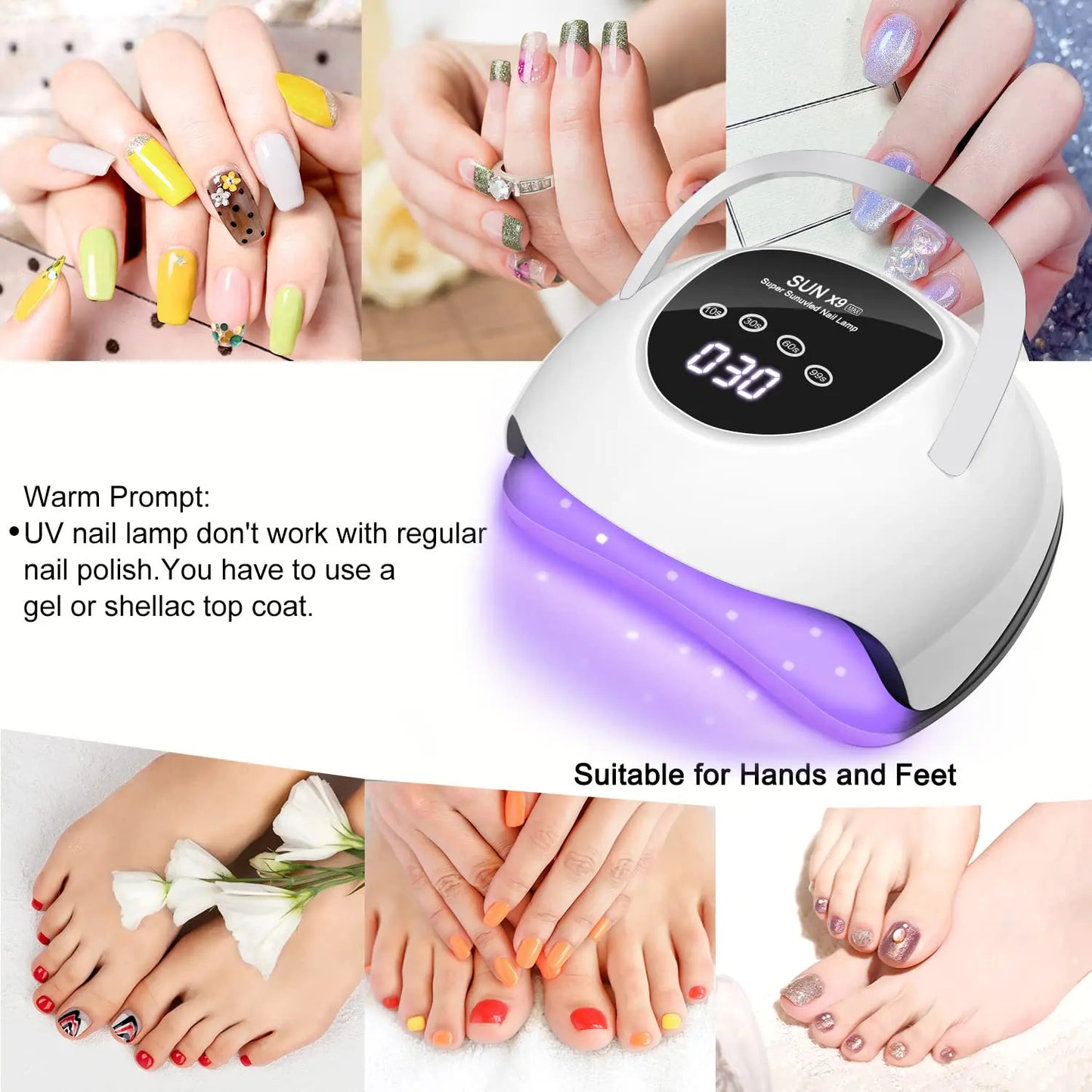 Wisdompark LED Nail Lamp 220W for Gel Nails