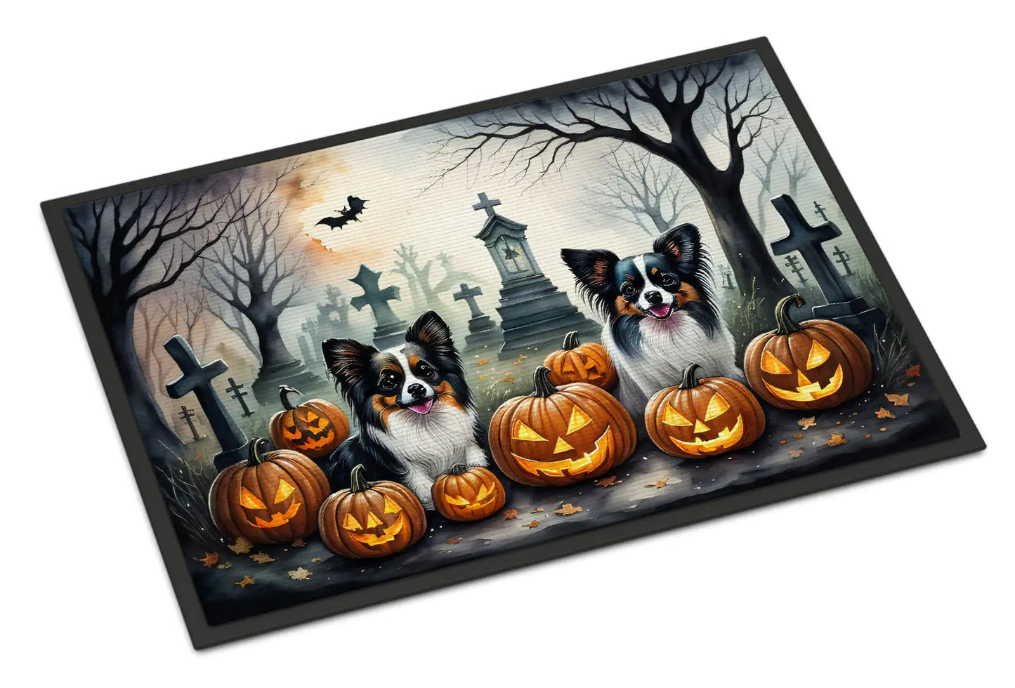 Papillon Spooky Halloween Doormat