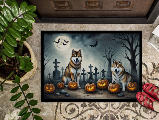 Akita Spooky Halloween Doormat