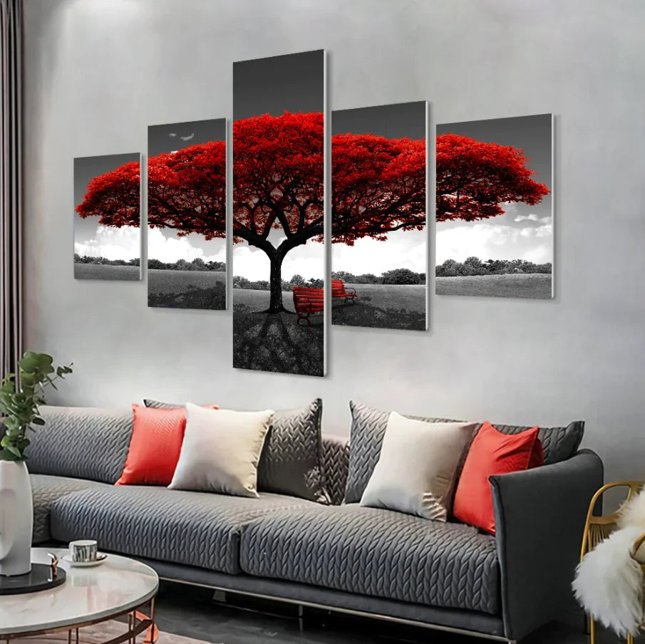 5PC Tree & Landscape Canvas