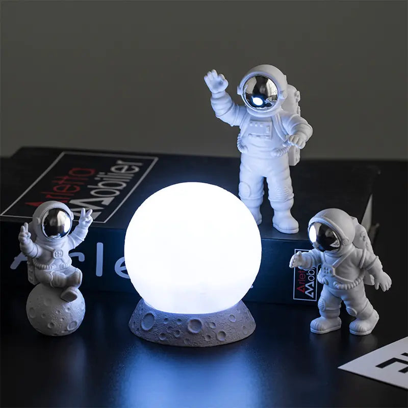 Conjunto de decoración para el hogar con astronauta y luna