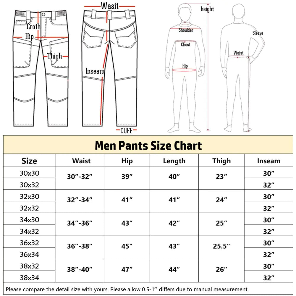 Pantalones tácticos de senderismo para hombre de CARWORNIC Gear 