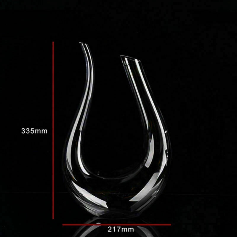 Decantador de vino de cristal en forma de U de 1500 ml