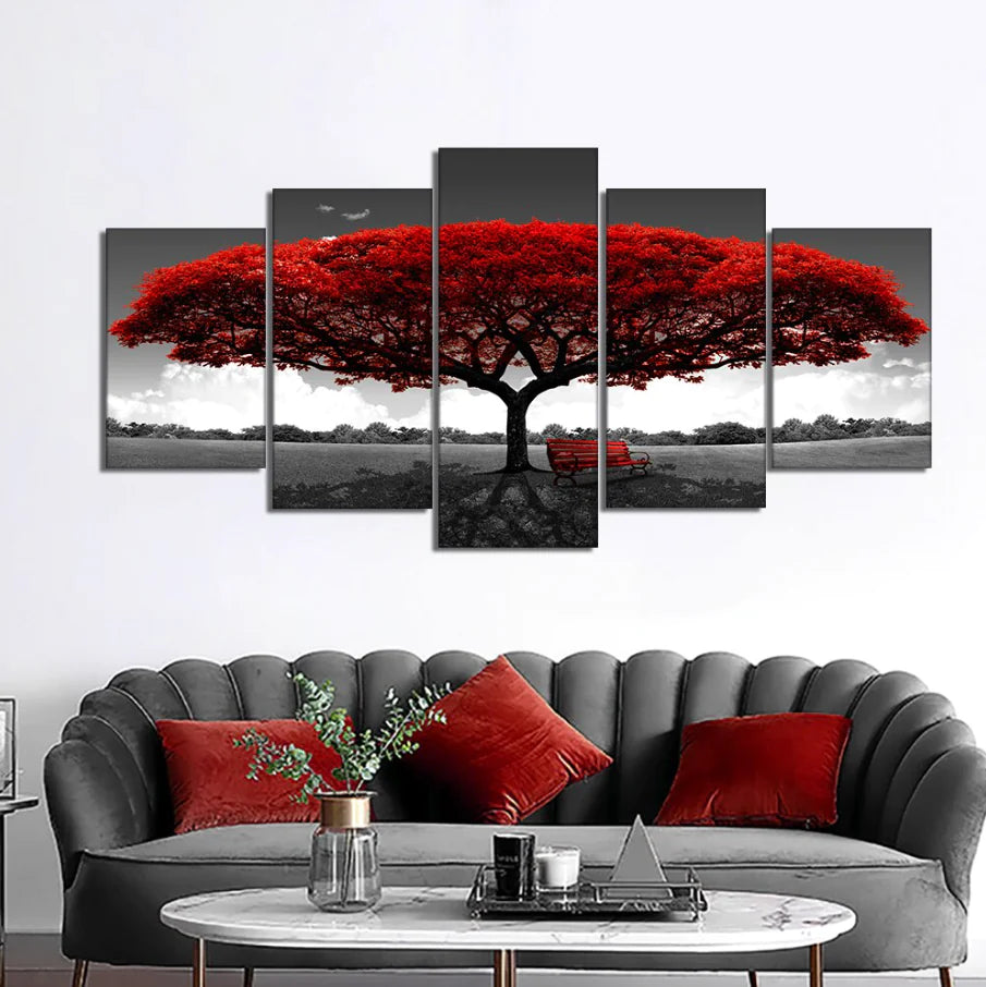 5PC Tree & Landscape Canvas