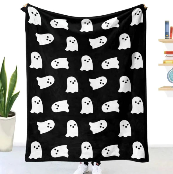 Spooky Ghost Flannel Blanket