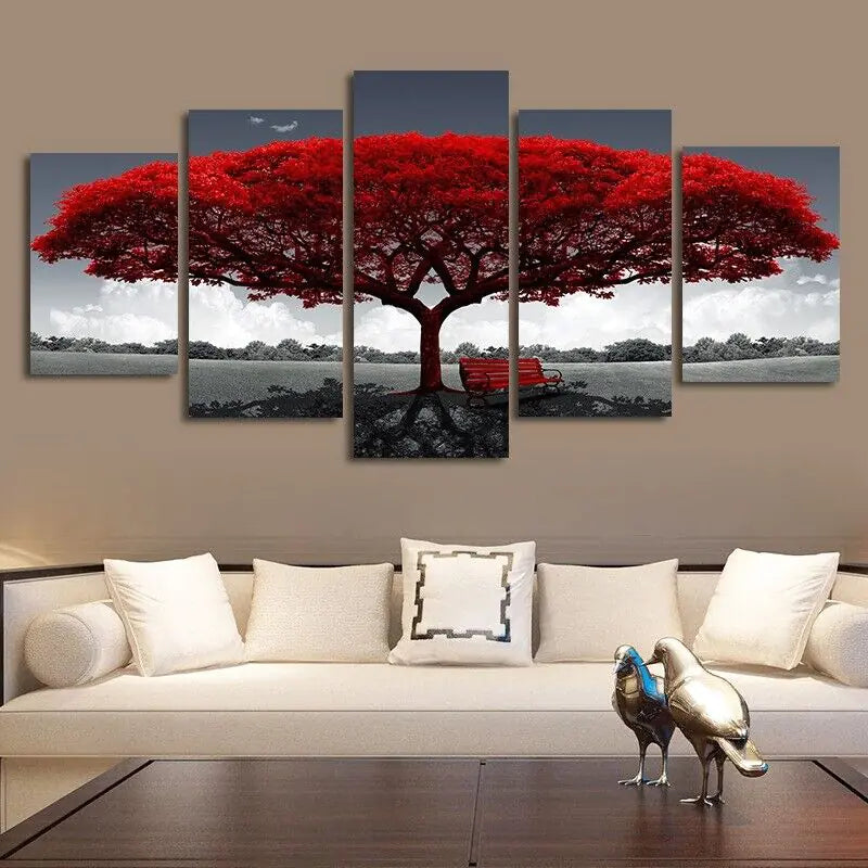 5PC Tree & Landscape Canvas