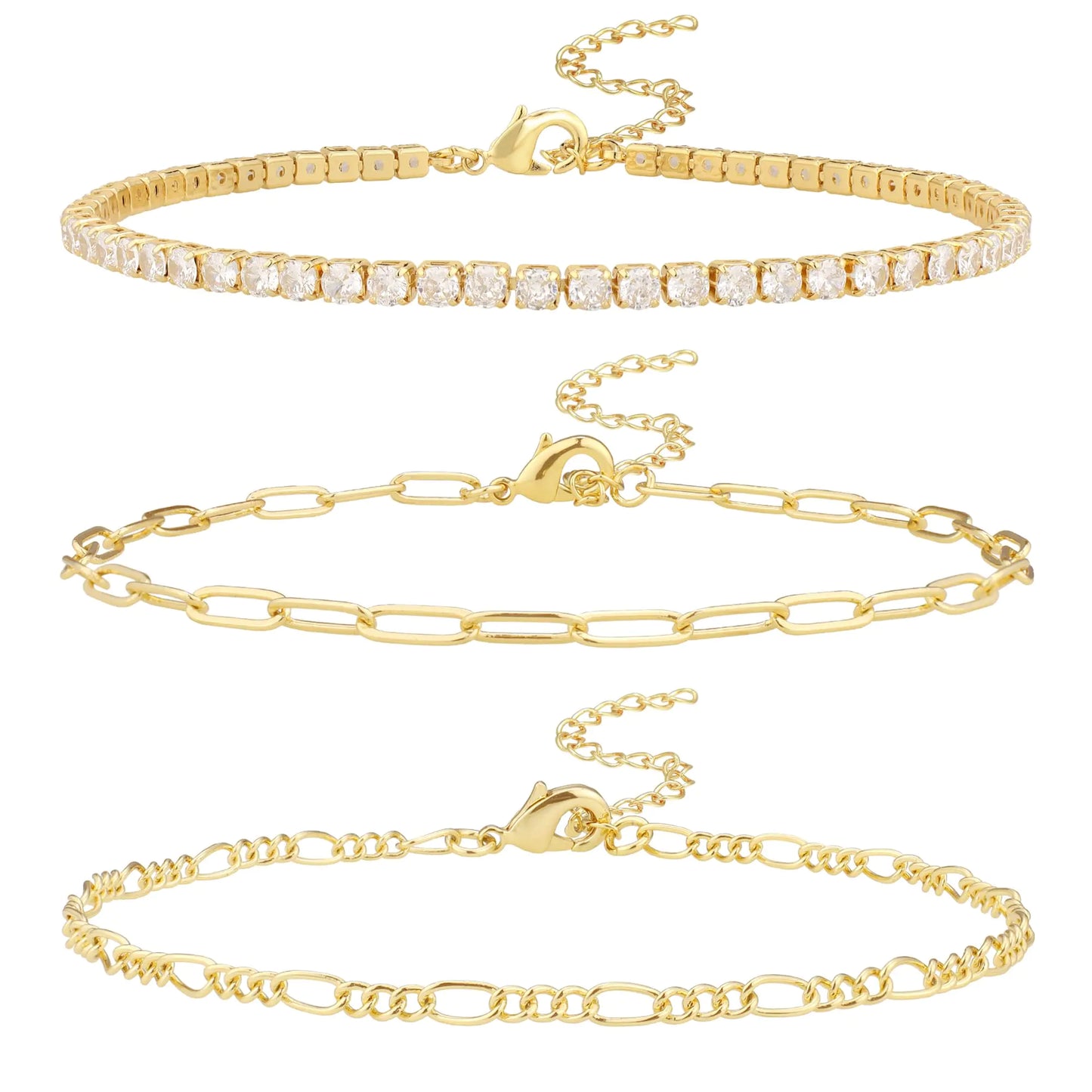 14K Gold/Sterling Silver Plated Anklet Bracelet