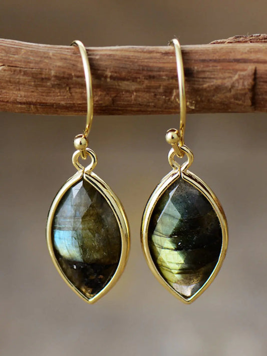 Pendientes colgantes de piedra natural