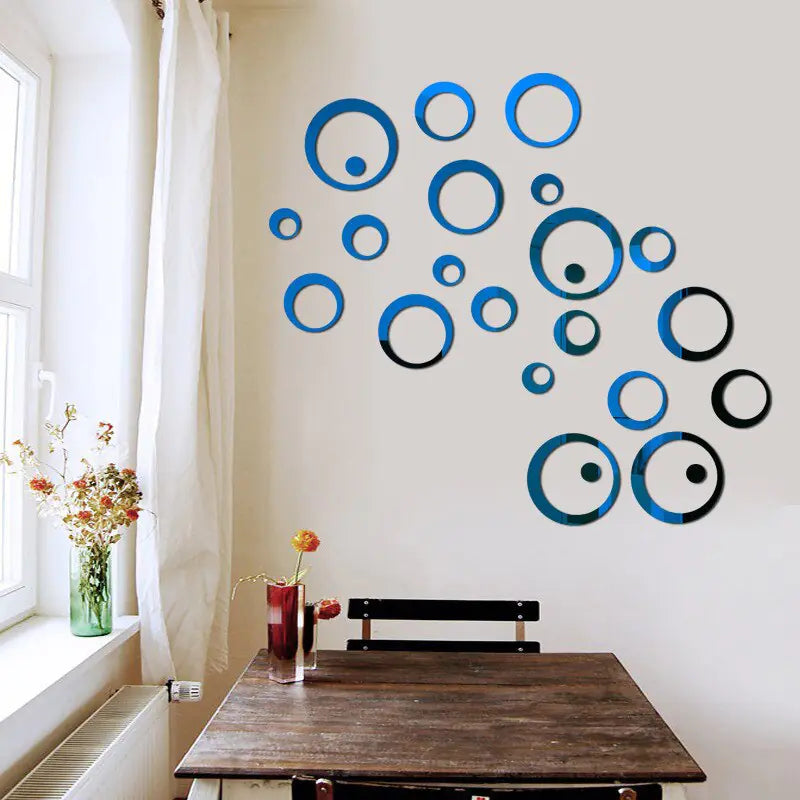 3D Circle Mirror Wall Sticker