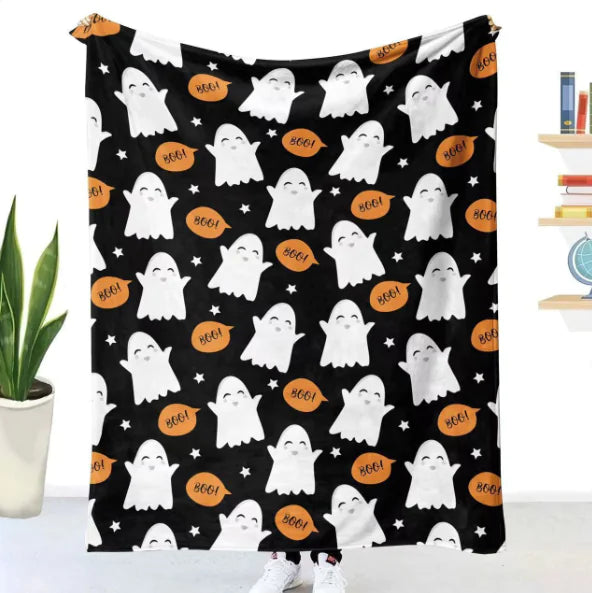 Spooky Ghost Flannel Blanket