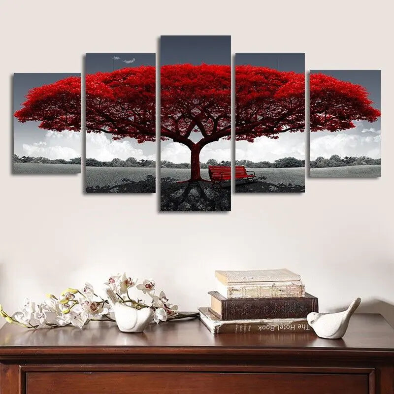 5PC Tree & Landscape Canvas