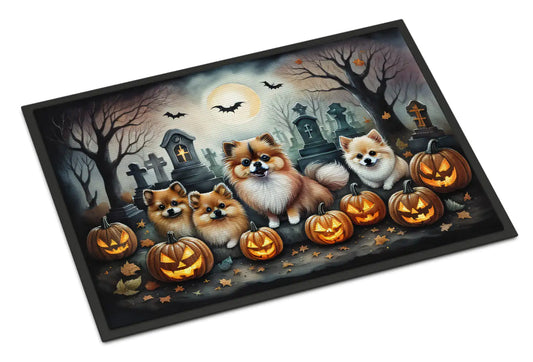 Pomeranian Spooky Halloween Doormat