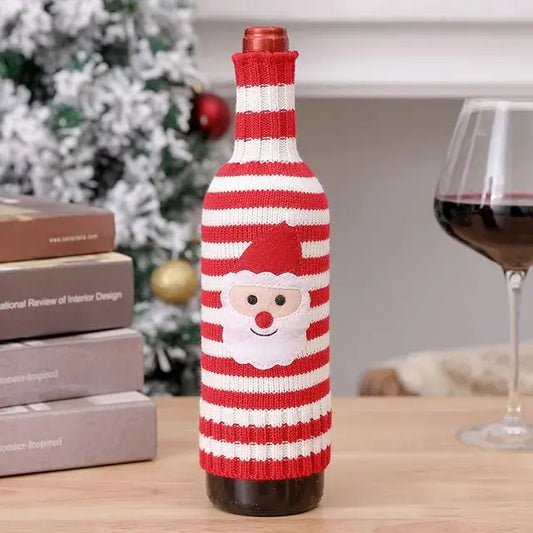 Funda para botella de vino navideña