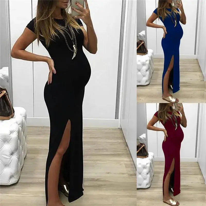 Ropa de embarazo con vestido largo