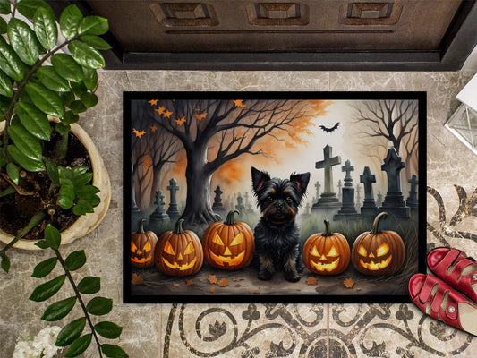 Felpudo espeluznante de Affenpinscher para Halloween