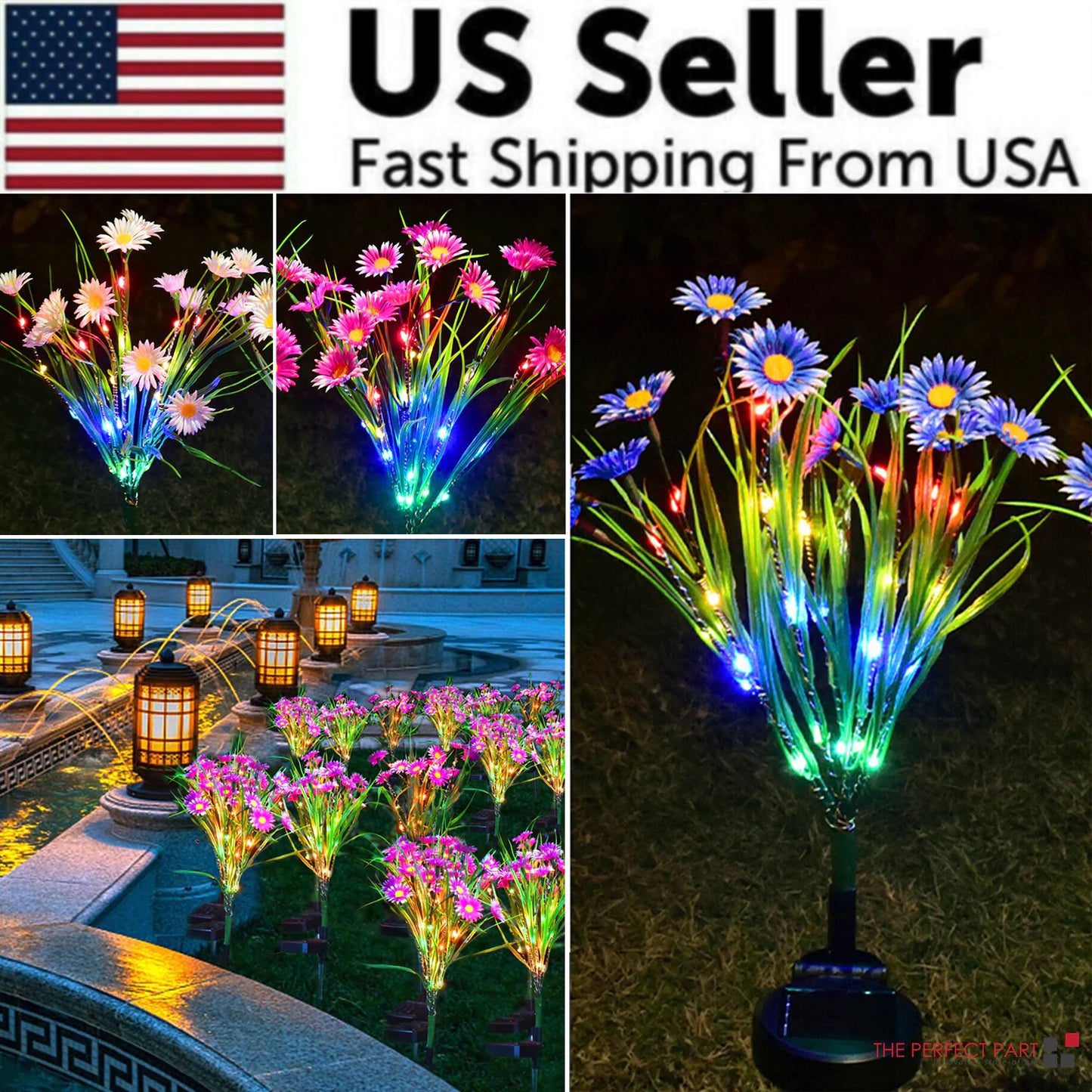 Solar LED Flower Lamp