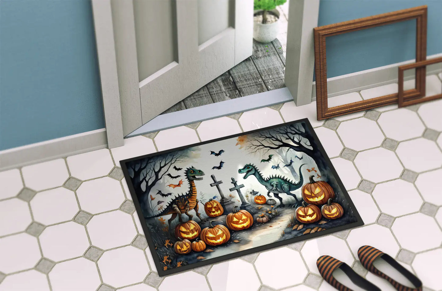 Dinosaurs Spooky Halloween Doormat