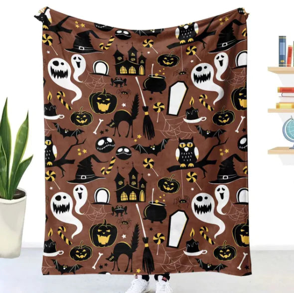 Spooky Ghost Flannel Blanket