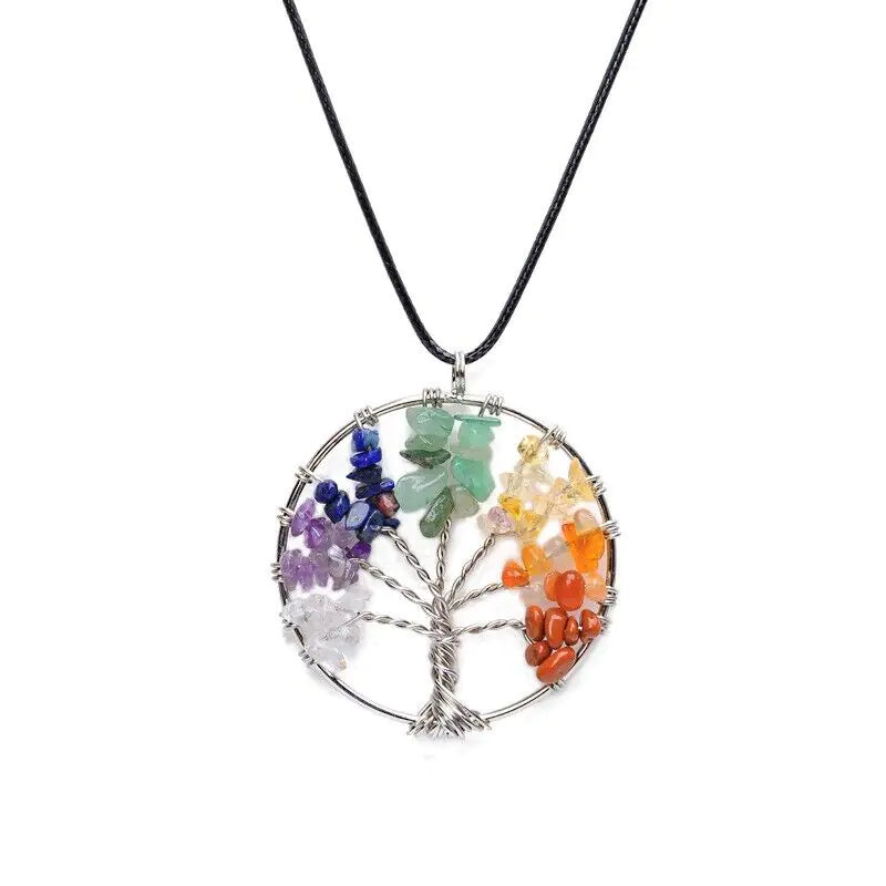 Tree of Life Chakra Natural Gemstone Necklace