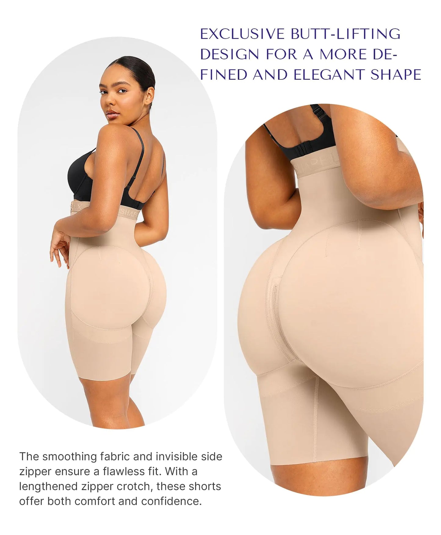 SHAPELLX Shapewear For Women Tummy Control High Waisted Body Shaper Shorts Butt Lifting Shapewear Higher Power Panties 3X-Large A2-beige