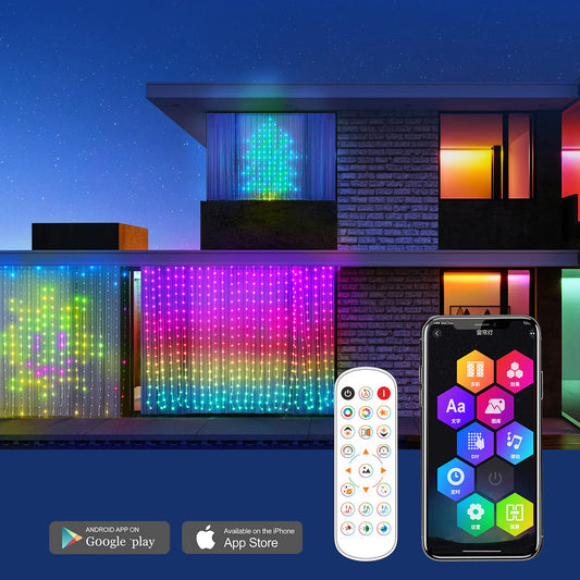 LED Bluetooth Smart RGB Curtain Lights