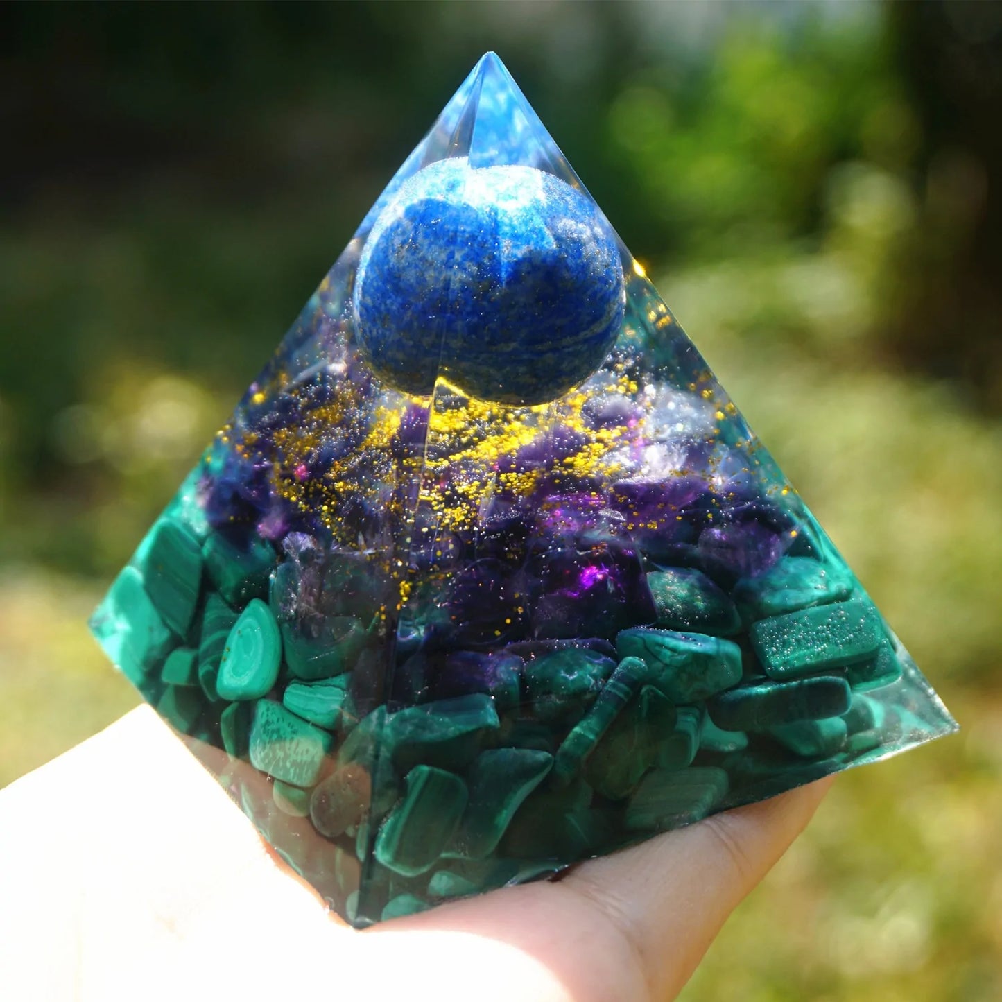 Lapis Lazuli Sphere Orgone Healing Pyramid