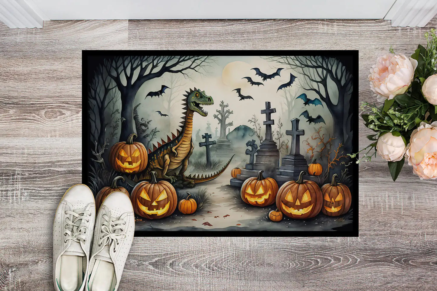 Dinosaurs Spooky Halloween Doormat