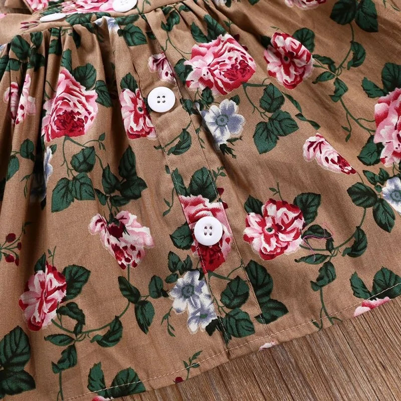 Conjunto de ropa con diadema y vestido con estampado floral para niña