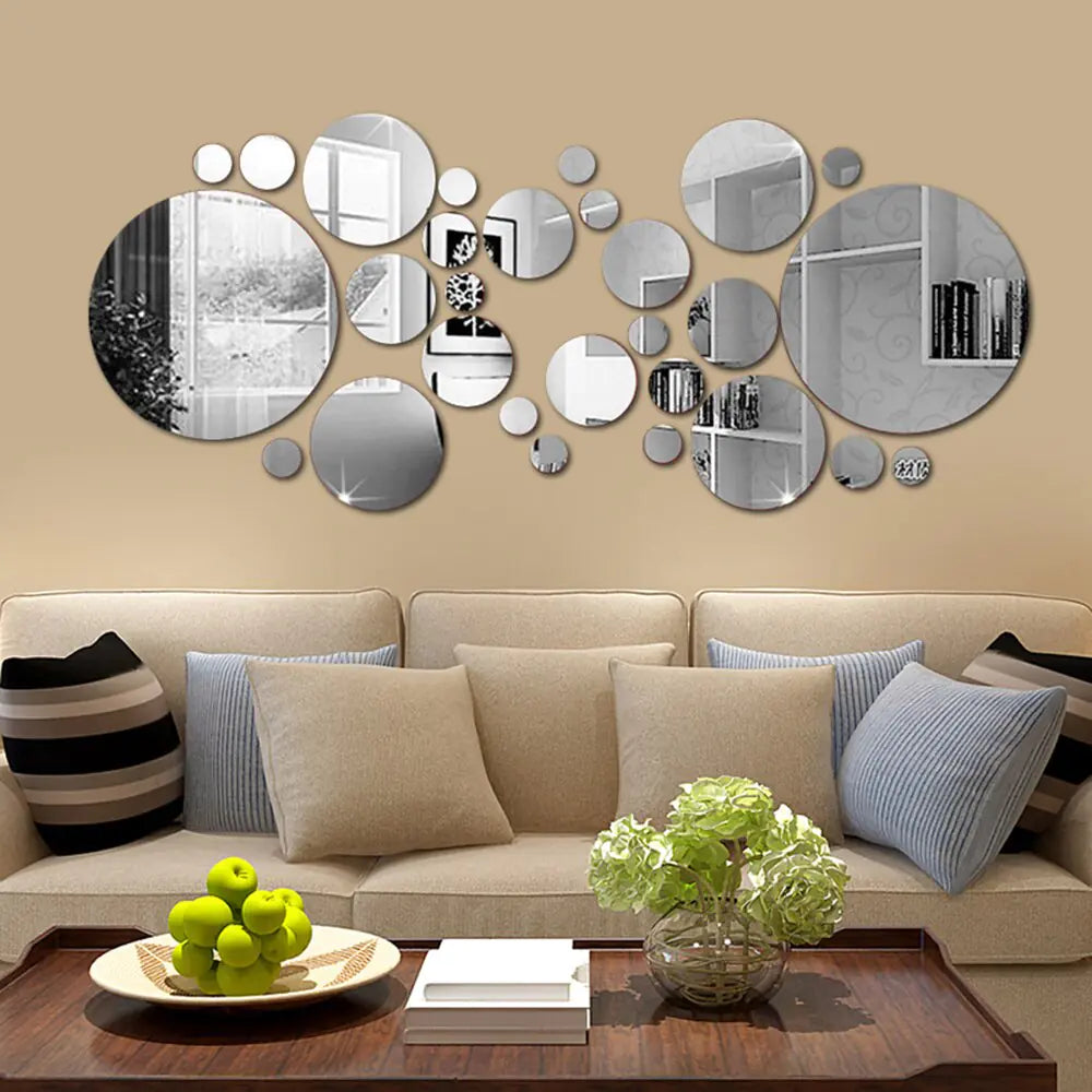 3D Circle Mirror Wall Sticker