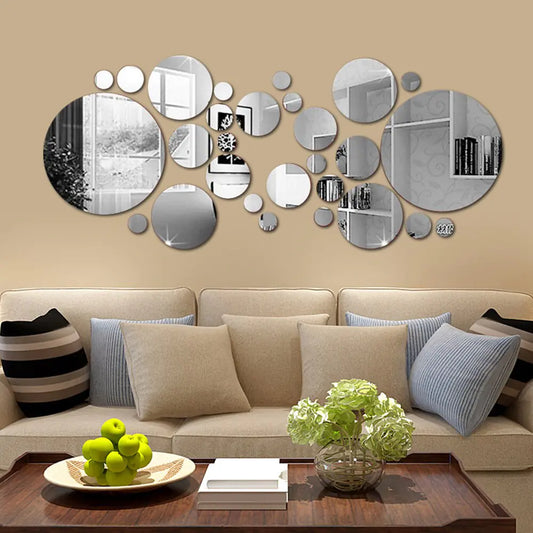 3D Circle Mirror Wall Sticker