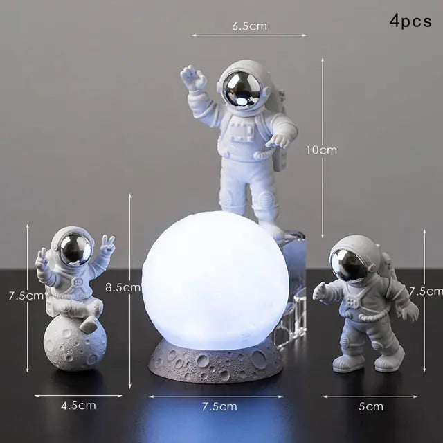 Conjunto de decoración para el hogar con astronauta y luna