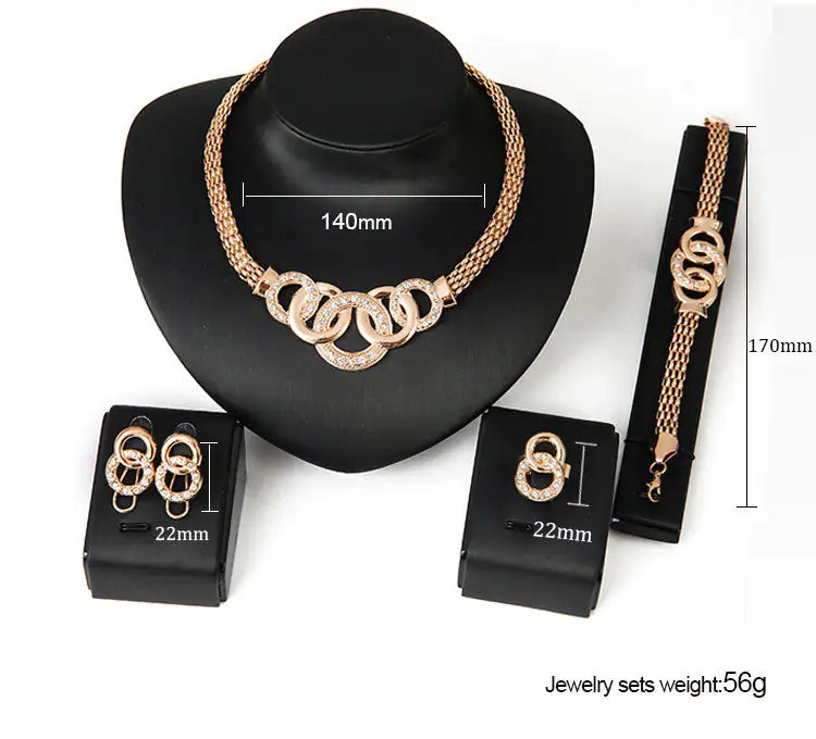 Conjunto de joyas nupciales indias doradas