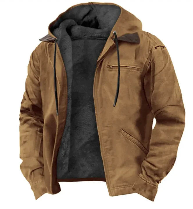 Chaqueta acolchada de algodón con capucha para hombre