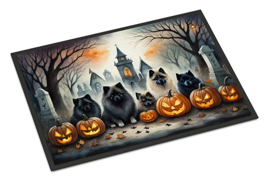 Keeshond Spooky Halloween Doormat