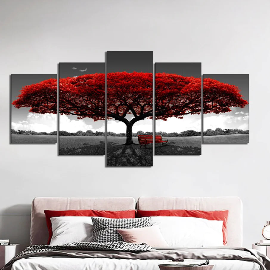 5PC Tree & Landscape Canvas