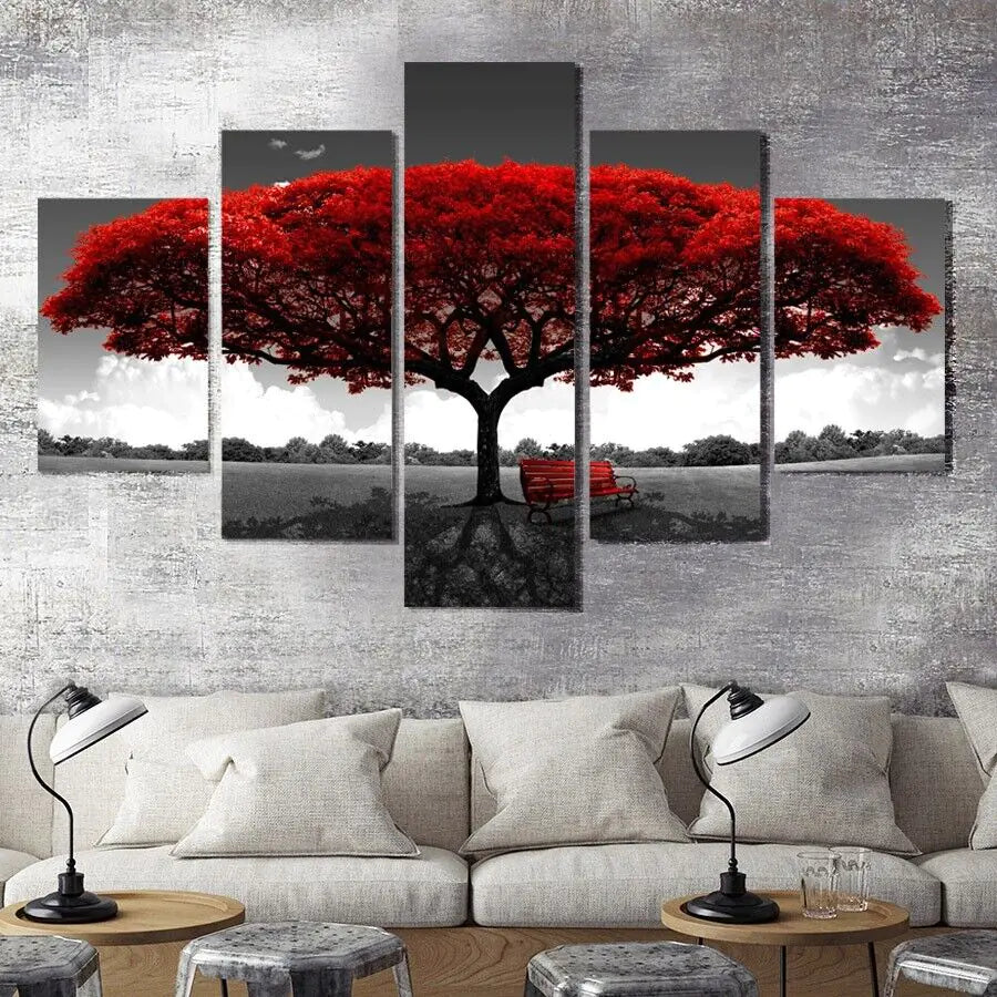 5PC Tree & Landscape Canvas