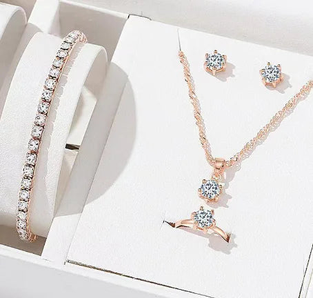 Conjunto de joyas de cristal