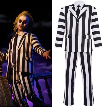 Ultimate Beetlejuice Costume Set with Suit & Wedding Dress