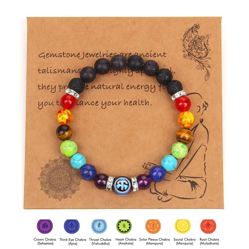 Pulsera de constelación de chakras con joyas de cristal