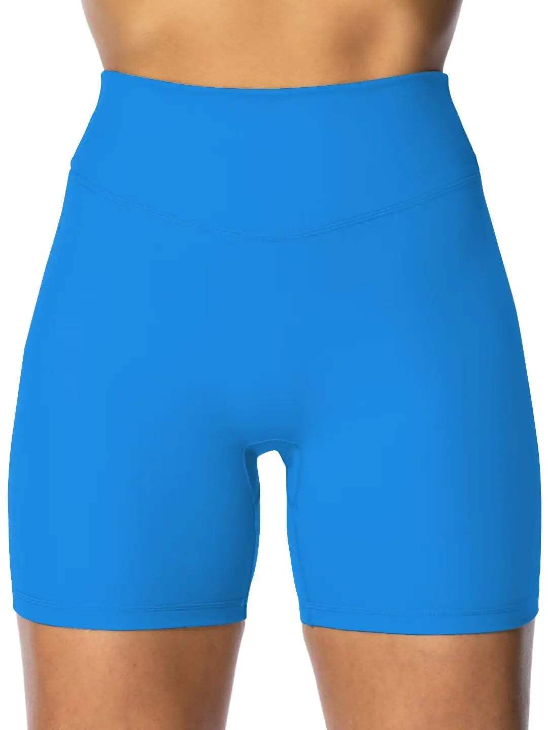 Sunzel Women's Hidden Butt Scrunch Shorts, High Waisted Biker Shorts, Gym Workout Yoga Running Shorts with Tummy Control 6" Inseam X-Small Classic Blue