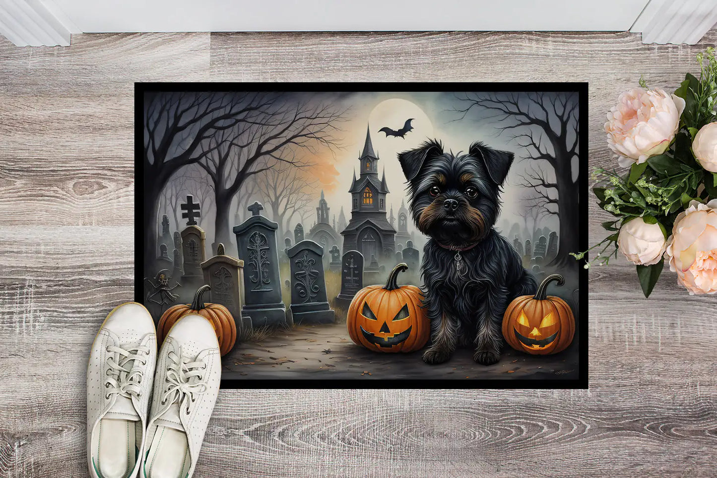 Affenpinscher Spooky Halloween Doormat