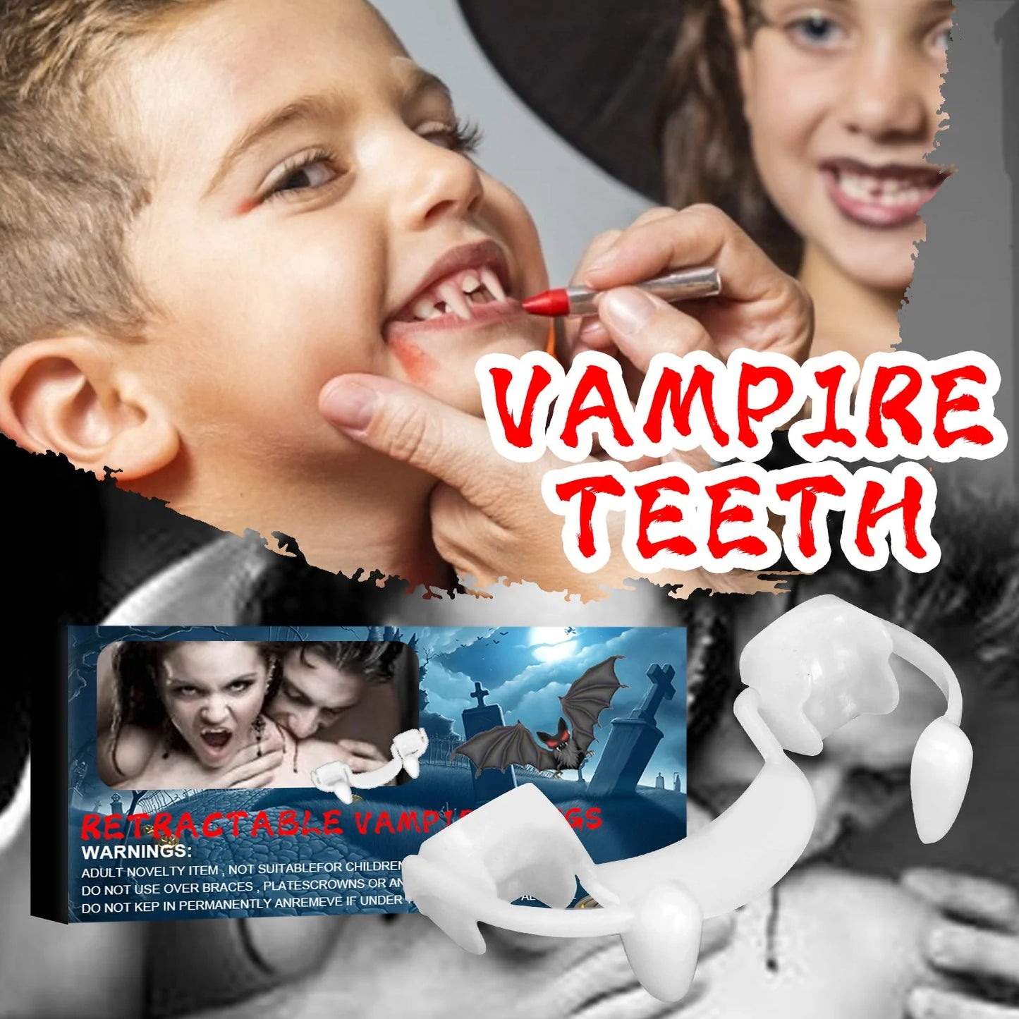 Decoración de dientes de vampiro para Halloween