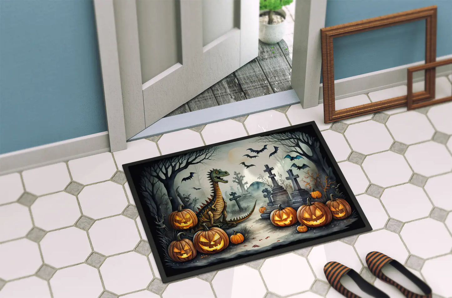 Dinosaurs Spooky Halloween Doormat