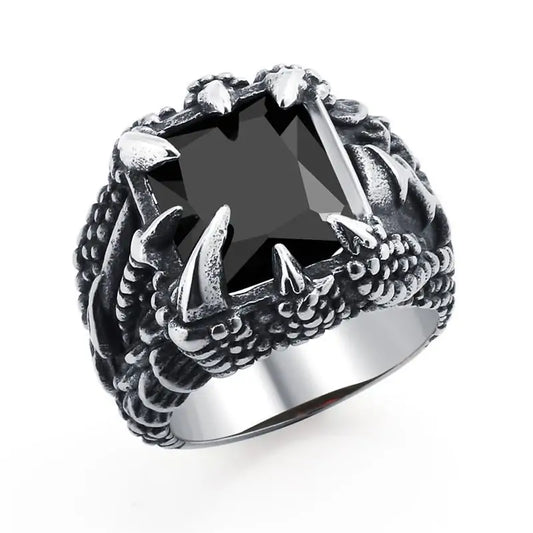 Anillo de acero inoxidable con piedra estilo hip hop para hombre de Jiayiqi