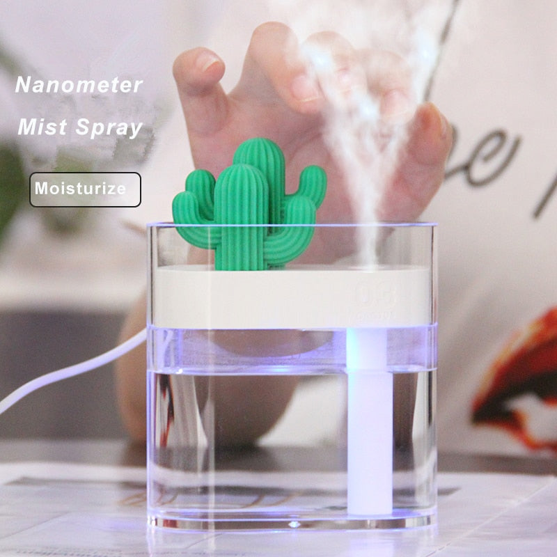 Humidificador de aire ultrasónico con forma de cactus