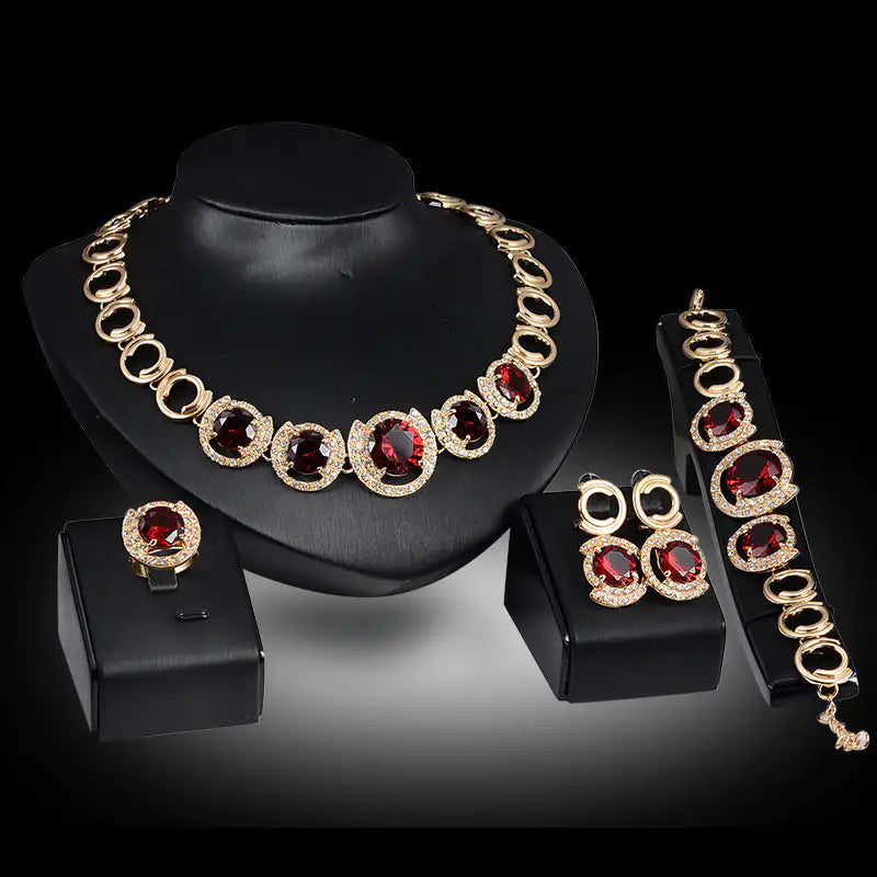 Conjunto de joyas nupciales indias doradas