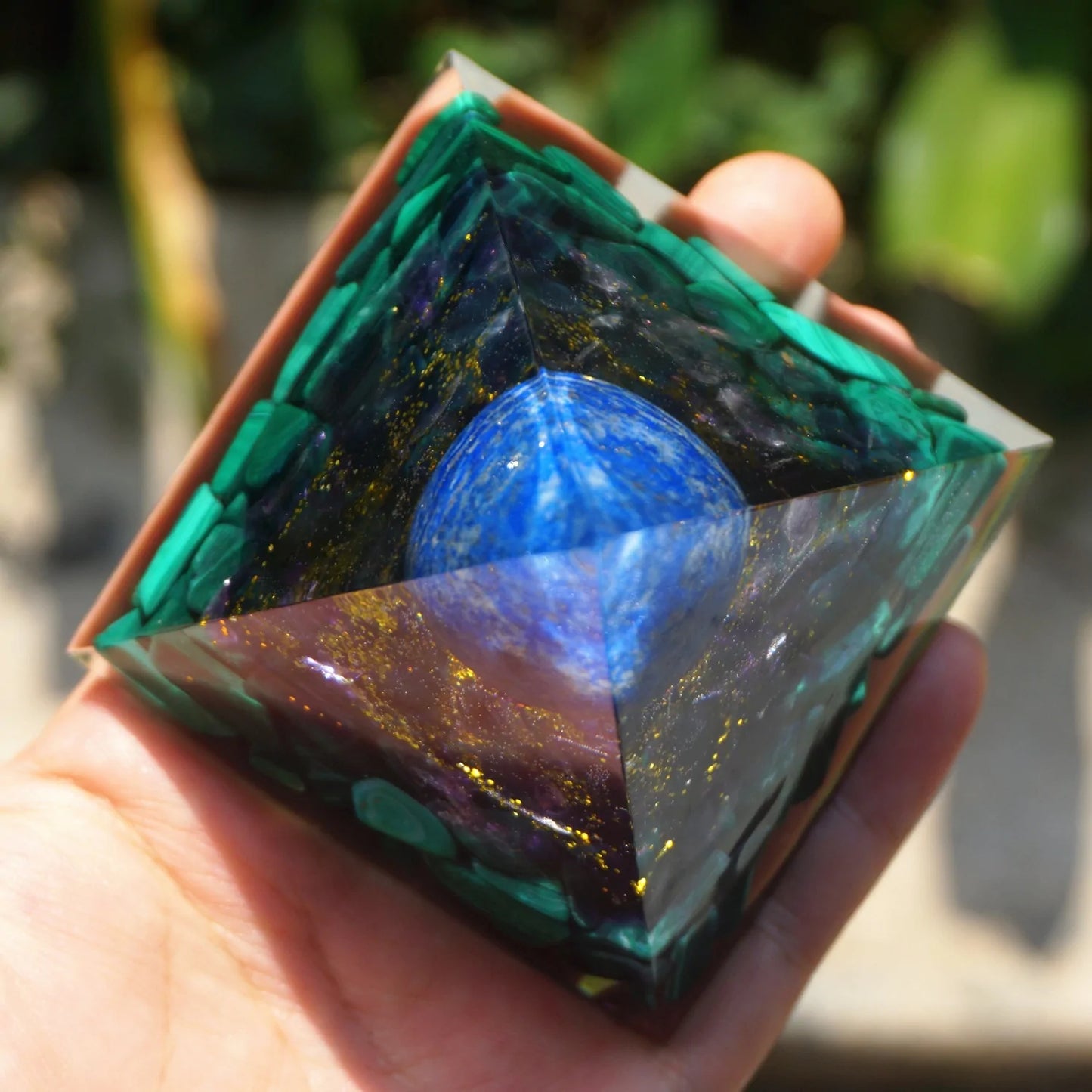 Lapis Lazuli Sphere Orgone Healing Pyramid