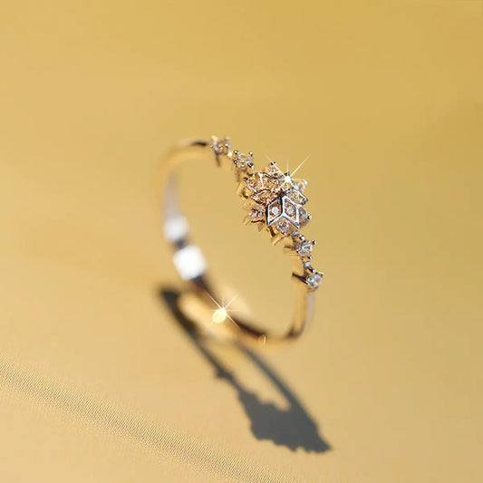 10k Gold  & Silver Zircon Diamond Ring