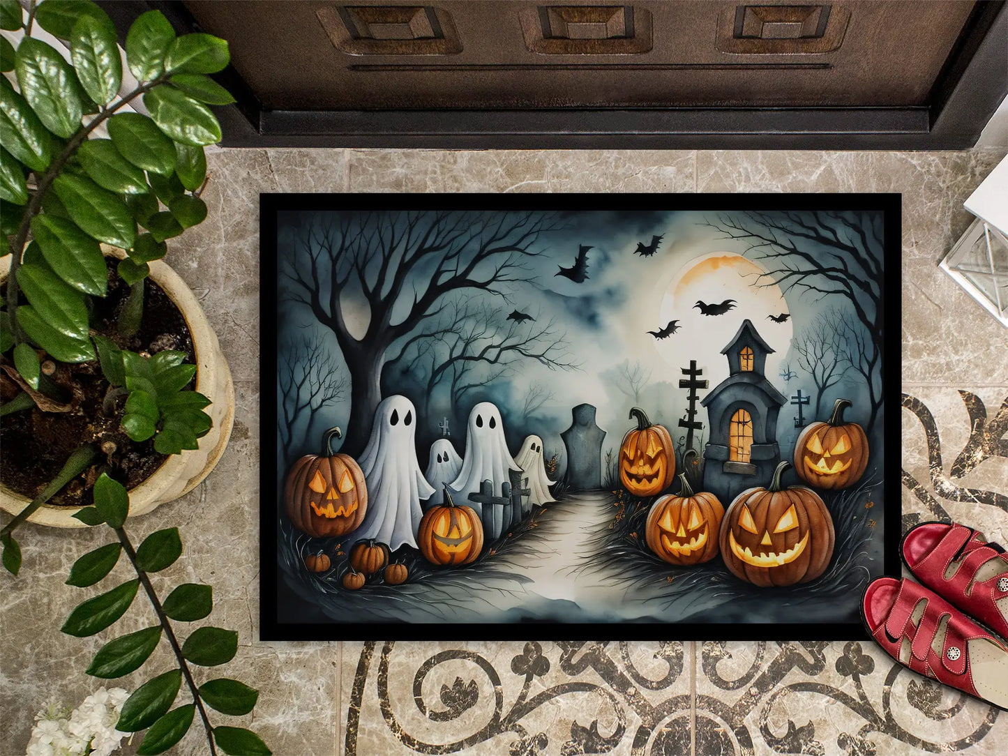 Ghosts Spooky Halloween Doormat