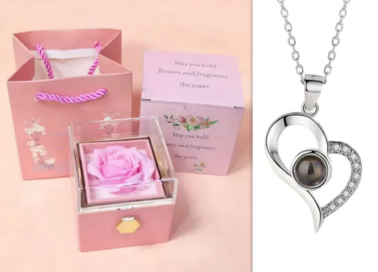 Adora Aura Eternal Rose Jewelry Box & Necklace